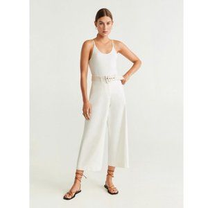 MANGO White Belt culottes trousers